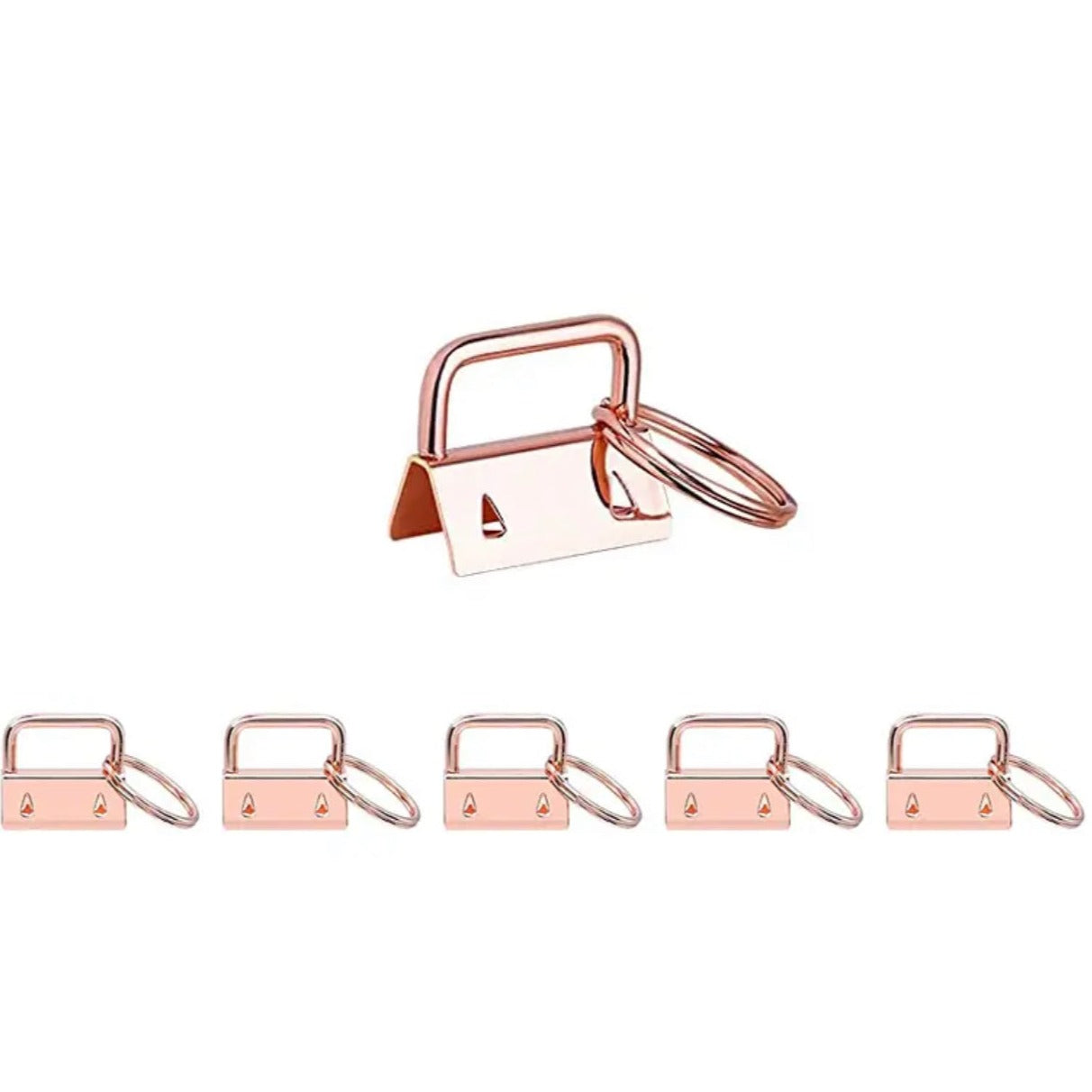 Wristlet Key Fob Hardware - Rose Gold - 10 Pack