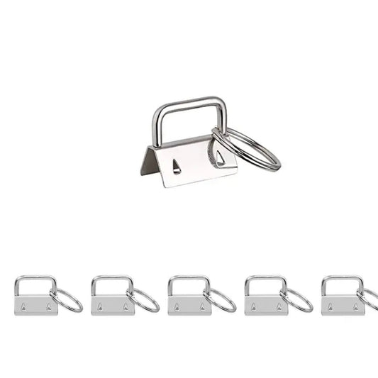 Wristlet Key Fob Hardware - Silver - 10 Pack