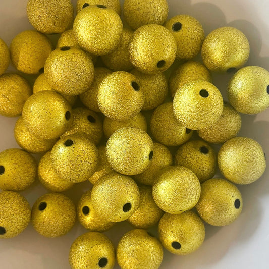 16mm Star Dust Yellow Acrylic Beads - 10 Pack